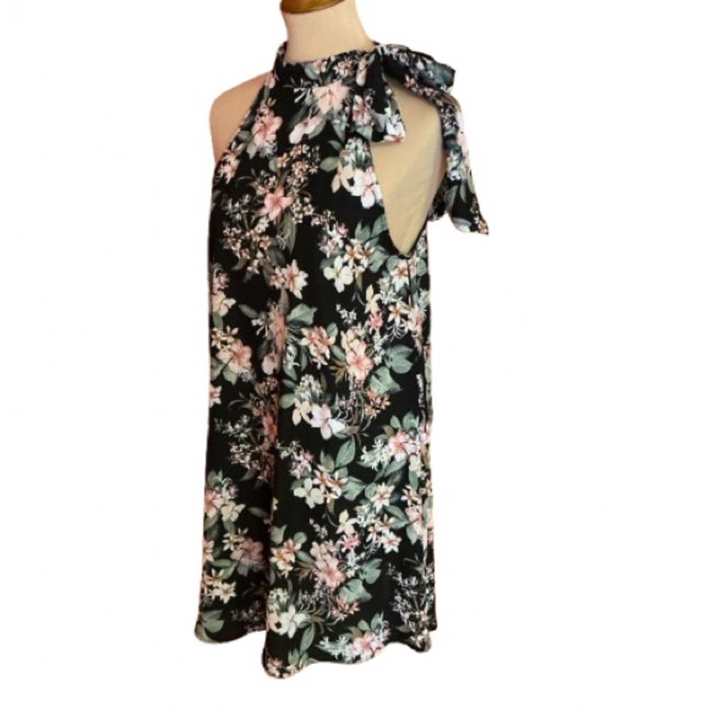Christian Caliendo halter floral mini dress